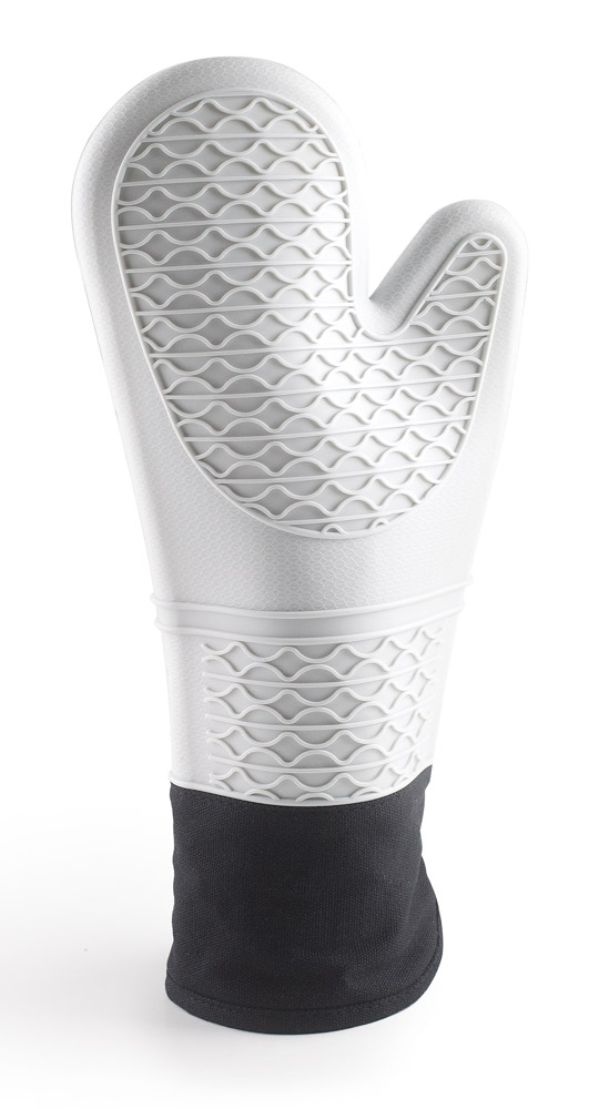 GUANTE COCINA TEXTIL+SILICONA GRIS 38 CM