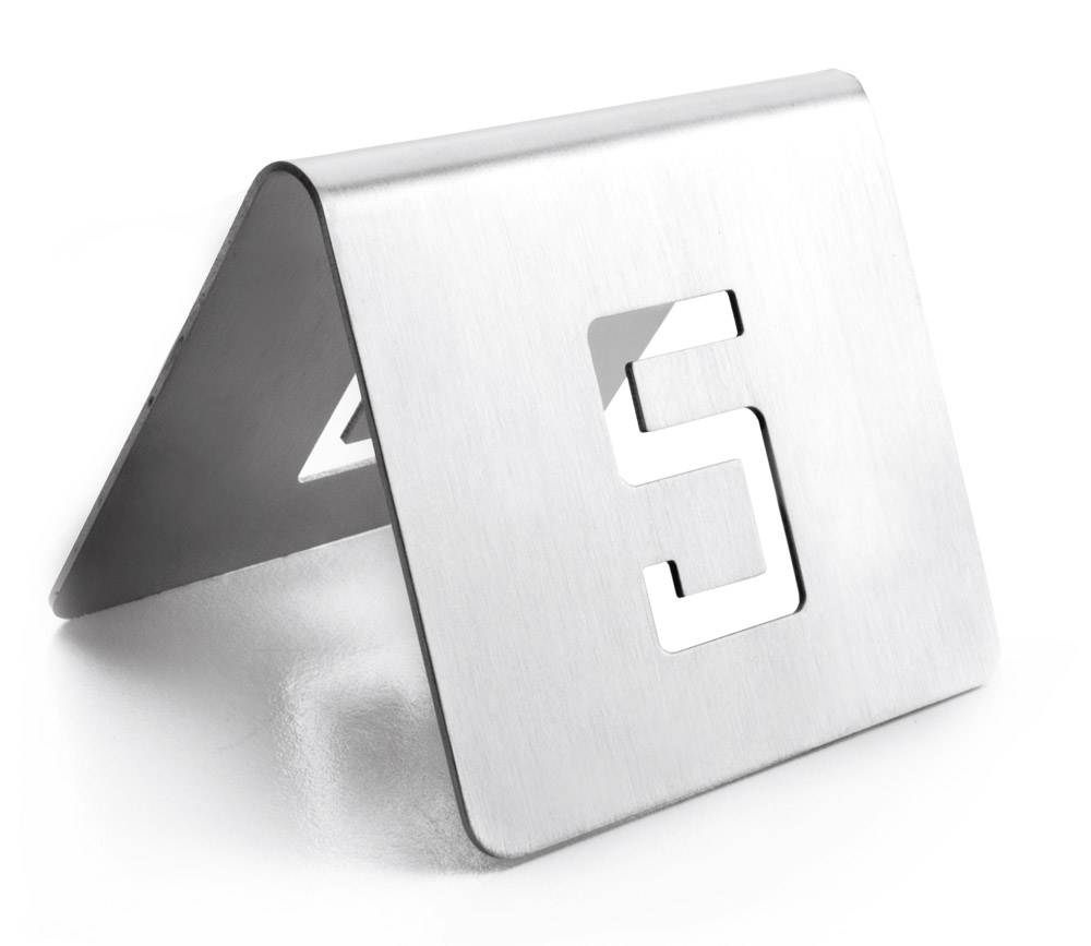 [61095] NUMEROS DE MESA 6x5 CM. 1-12 INOXIDABLE