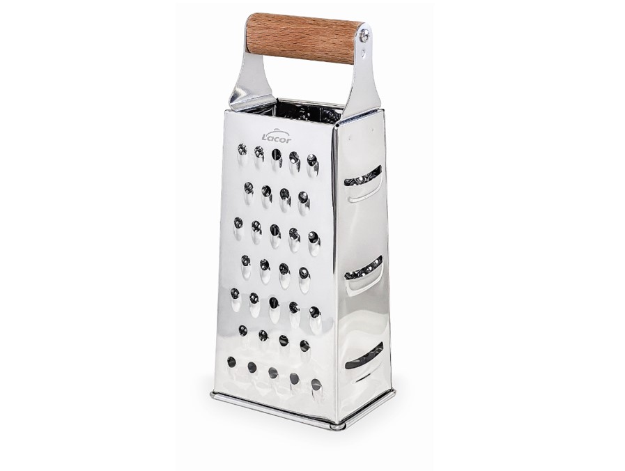 [61365] RALLADOR 4 CARAS INOX CON MANGO MADERA