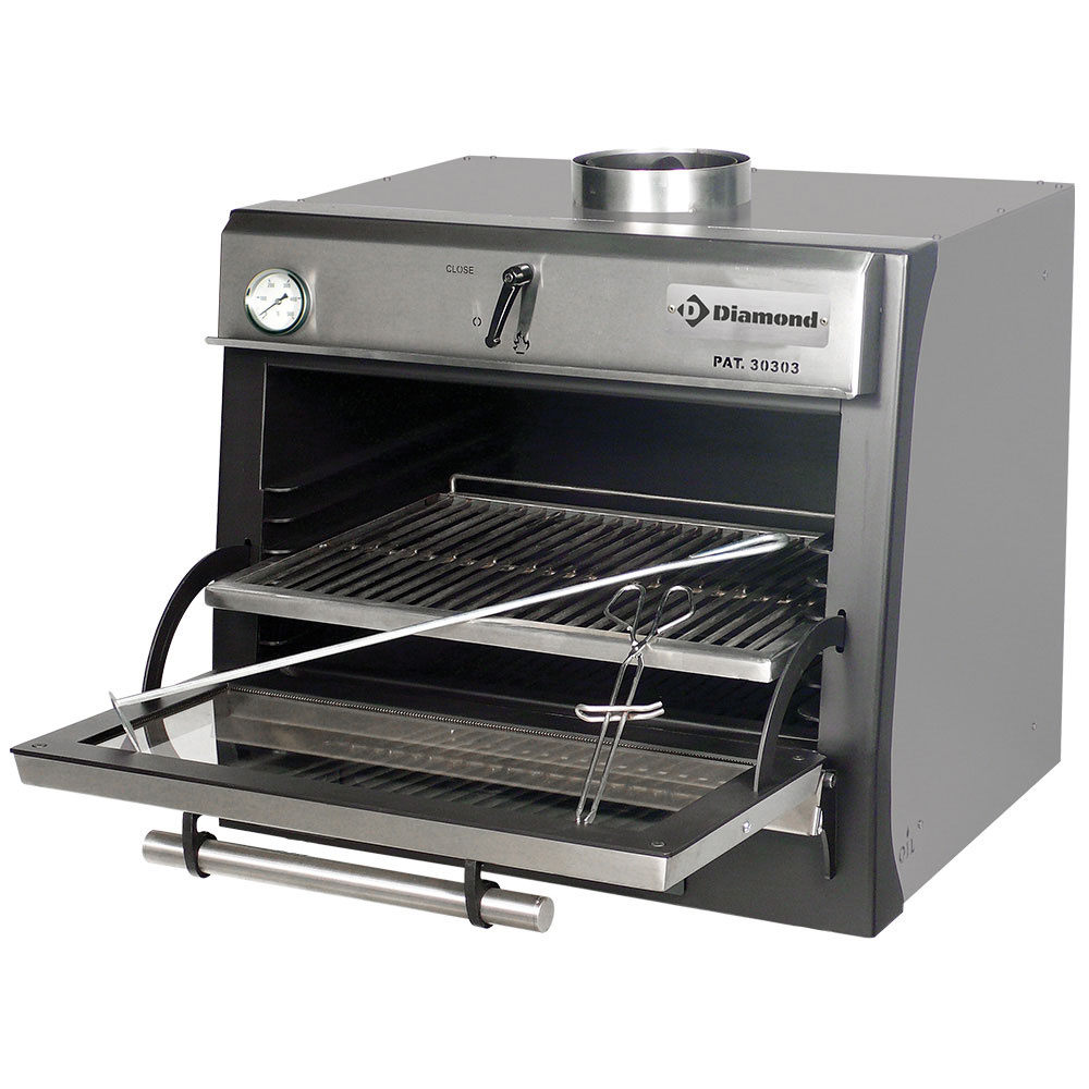 Horno-BBQ brasa, GN 1/1 (60 Kg/h)/Acero inoxidable