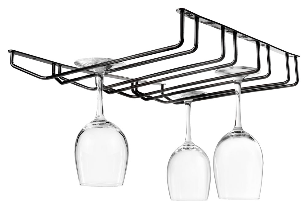 [62265] SOPORTE DE COPAS TECHO DOBLE BLACK
