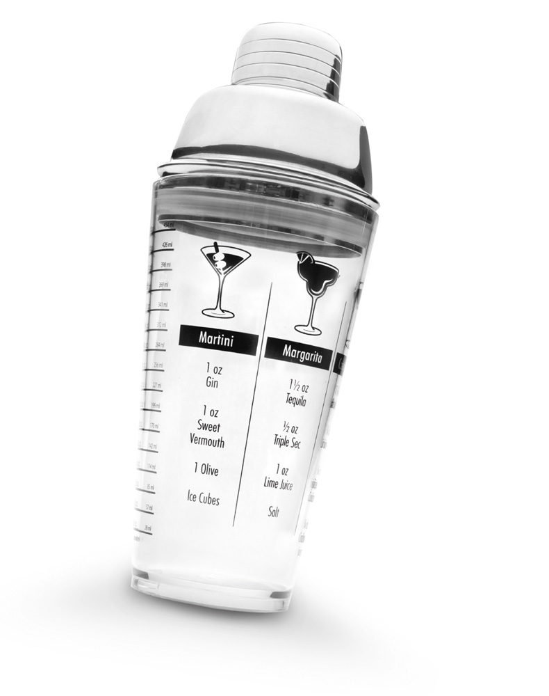 COCTELERA ACRÍLICA C/TAPA INOX 450 ML