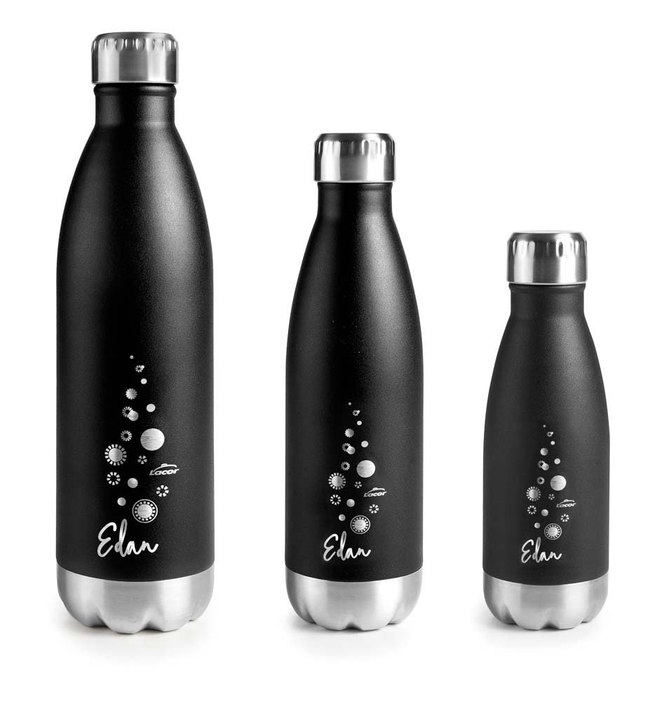 BOTELLA INOX NEGRA EDAN 260ML