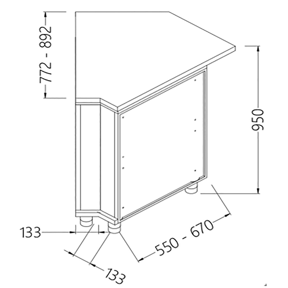 Mostrador de bar neutro_sección de caja 45° (cerrado)