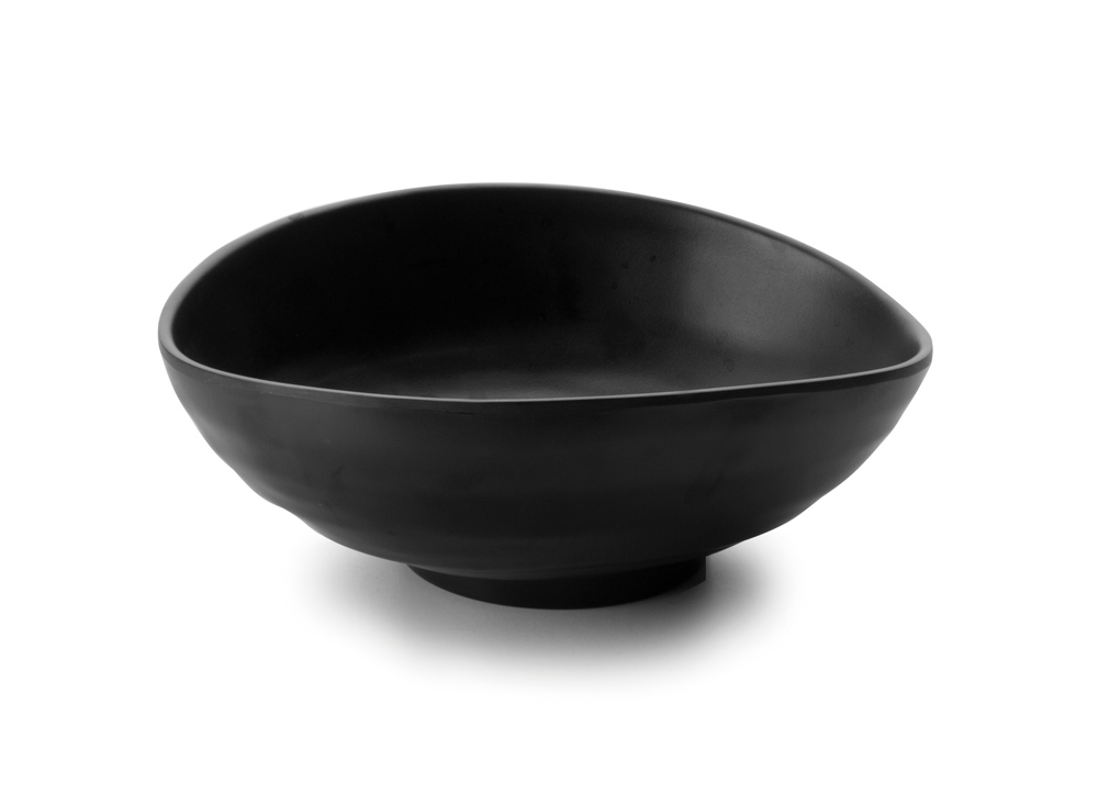 FUENTE OVAL MELAMINA BLACK 24X20X7 CM