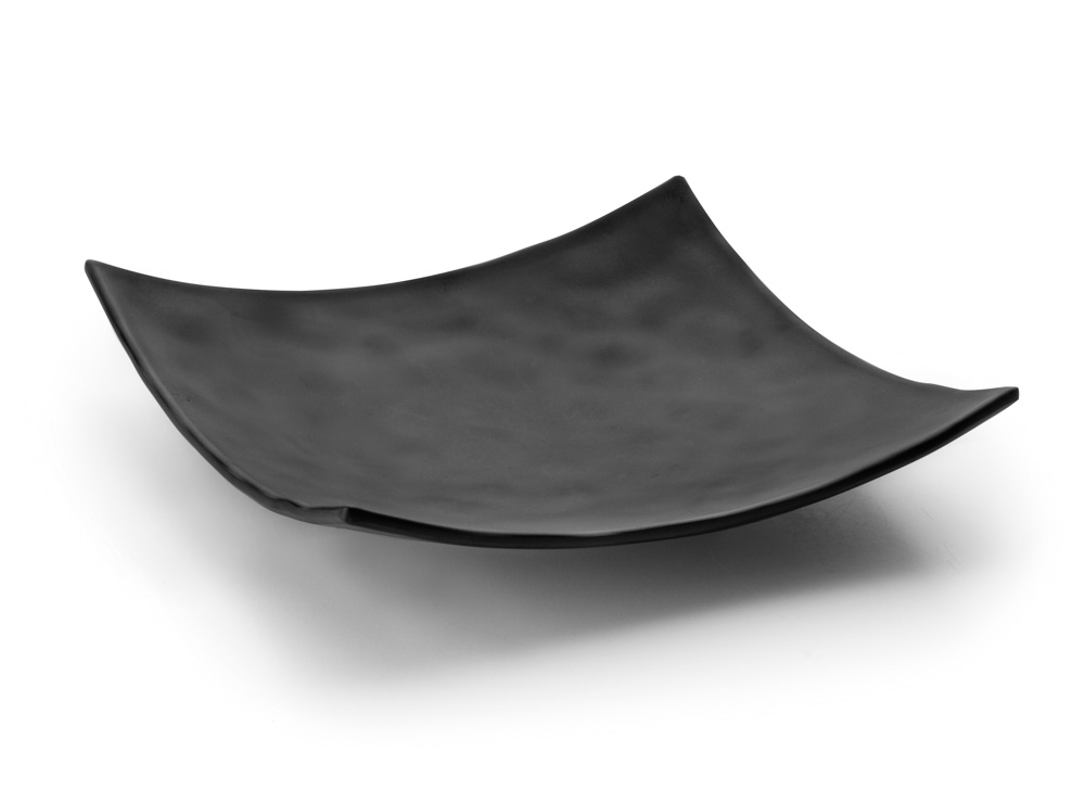 FUENTE CUADRADA MELAMINA BLACK 25X25X5CM