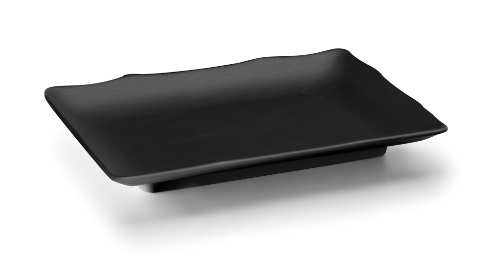 FUENTE RECTANG.MELAMINA BLACK 25X17X3 CM