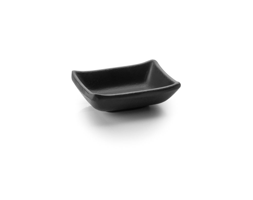 FUENTE RECTANG.MELAMINA BLACK 9X7X3 CM