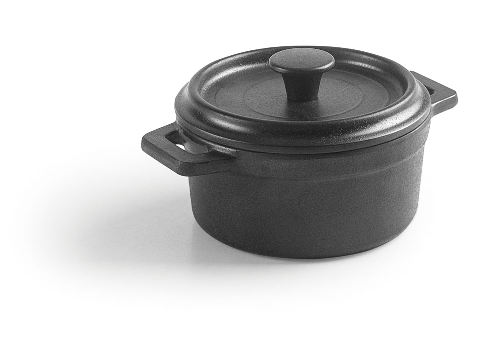 MINI-COCOTE MELAMINA D10CM C/TAPA BLACK