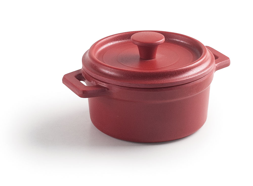 MINI-COCOTE MELAMINA D14CM C/TAPA RED