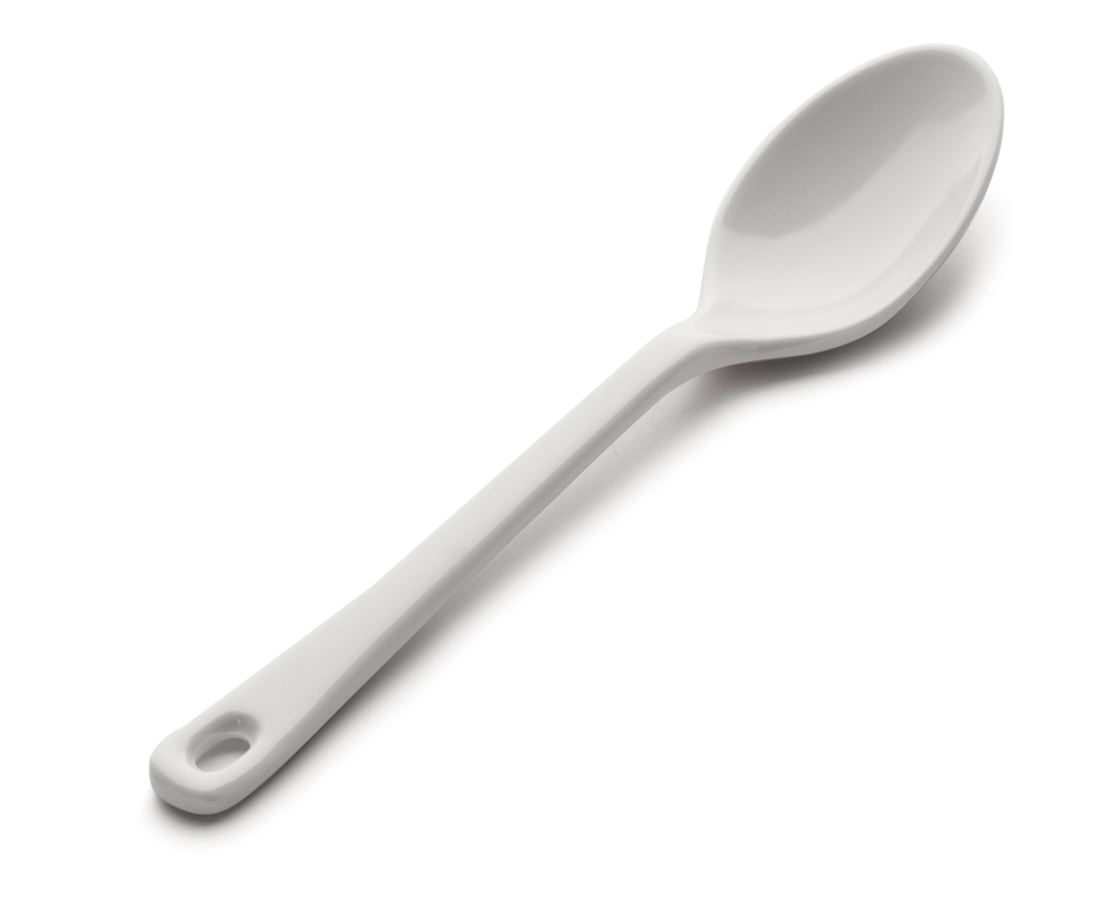 [63600] CUCHARA LISA MELAMINA CLASICA BLANCO 17