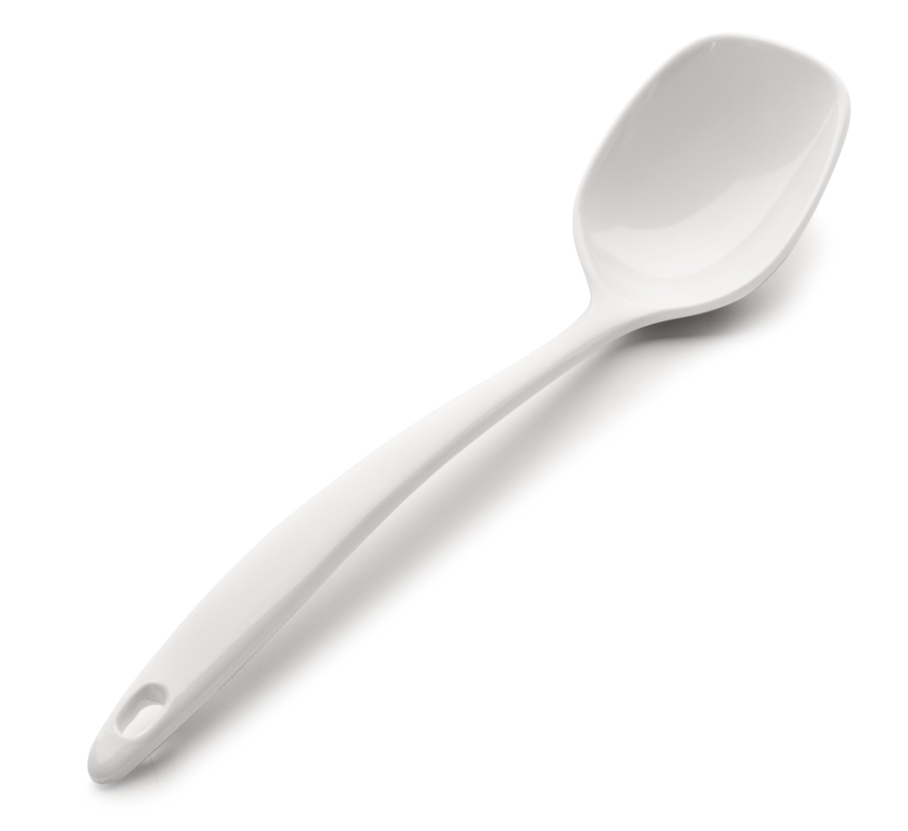 [63601] CUCHARA RECTA MELAMINA CLASICA BLANCO 25