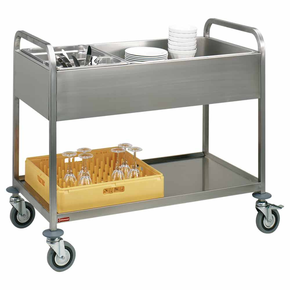 Carretilla de adiestramiento inox, 3x GN 1/1, tableta inferior