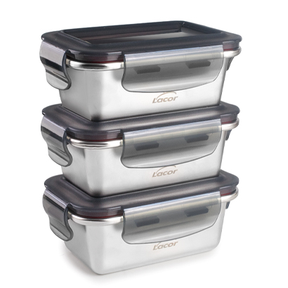 SET 3 RECIPIENTE RECTA. ECOINOX 260ML