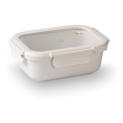 [64650] RECIPIENTE RECTANGULAR CERAM CREAM 400ML