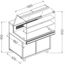 Banco vitrina refrigerado y calentado EN & GN, cristal alto, estático, sin reserva