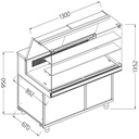 Banco vitrina refrigerado y calentado EN & GN, cristal alto, estático, sin reserva