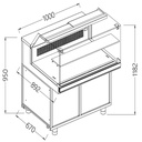 Banco vitrina refrigerado y calentado EN & GN, cristal bajo, estático, sin reserva