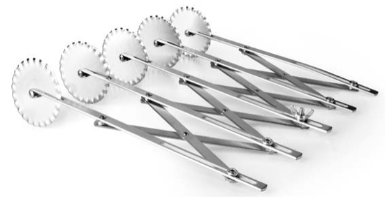 [68247] CORTAPASTAS ONDULADO EXTENSIBLE 5 RUEDAS