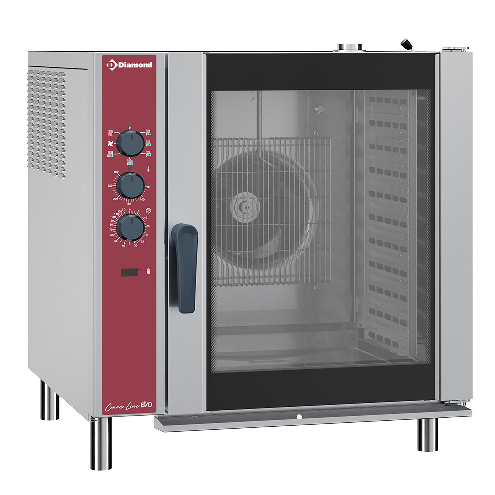 Horno eléctrico de convexión, 10x GN 1/1, umidificador automatico