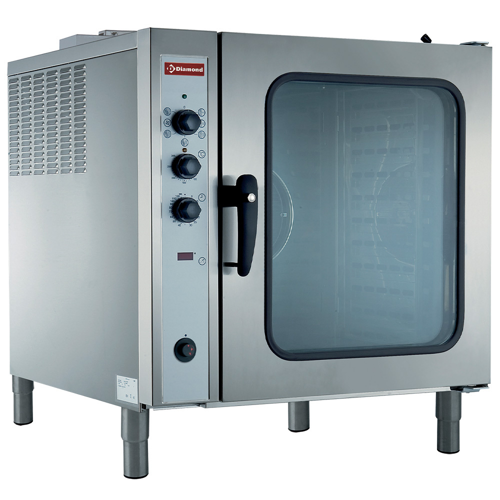 Horno eléctrico de convexión, 10x GN 2/1, umidificador automatico