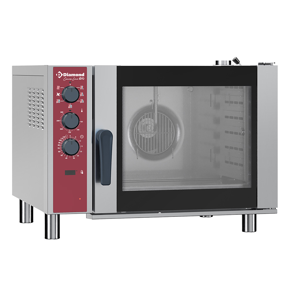 Horno eléctrico de convexión 6x GN 1/1, umidificador automatico