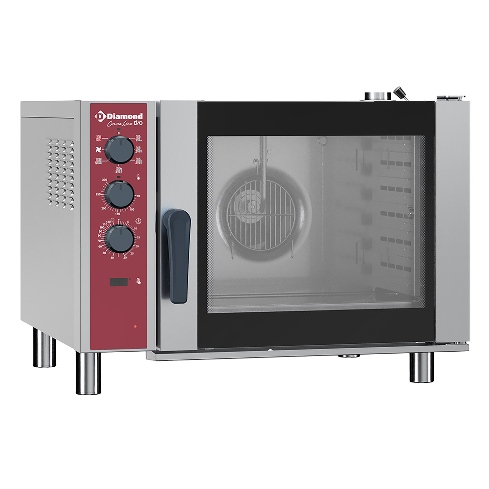 Horno eléctrico de convexión 6x GN 1/1, umidificador automatico