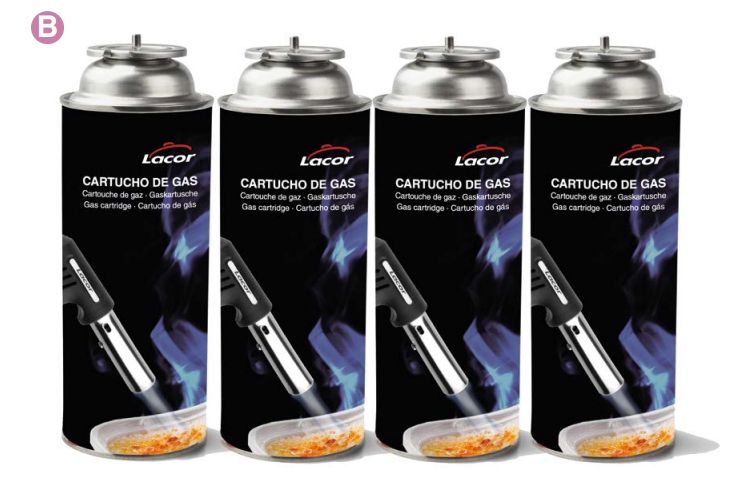 SET DE 4 CARTUCHOS DE GAS