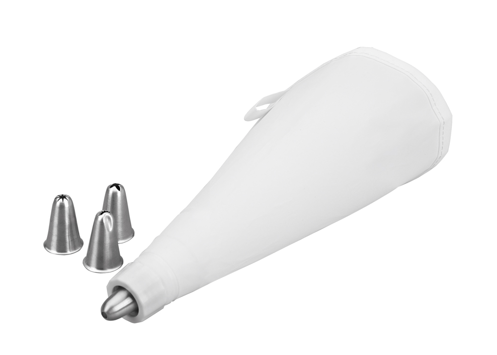 JUEGO 4 BOQUILLAS INOX+MANGA RESPOS.24CM