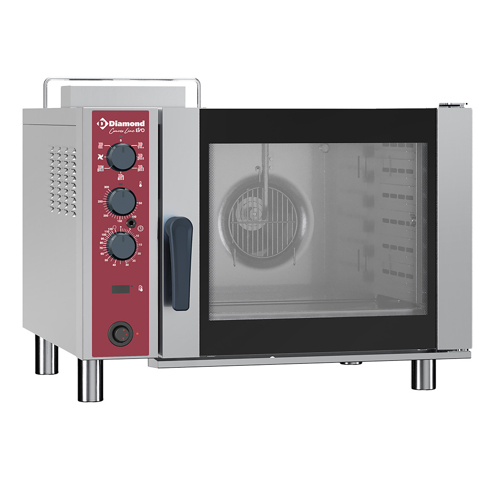 Horno de convexión a gas, 6x GN 1/1, umidificador automatico