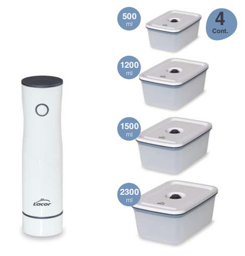 [69698] BOMBA VACIO SMART + SET 4 RECIPIENTES