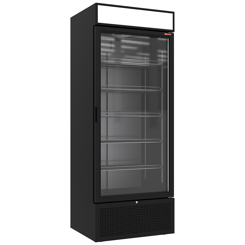 Vitrina refrigerada positiva 715 litros NEGRO con caja luminosa