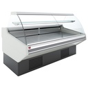 Mostrador ventilado, con reserva, vidrio curvado - Frente BLANCO