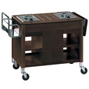 Carretilla de cocina, 2 fuegos a gas, madera "Wengé"