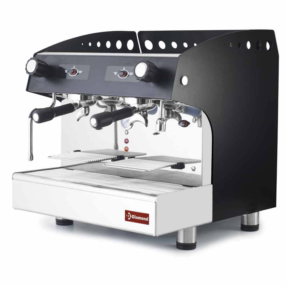 Máquina de cafè expresso 2 grupos, semiautomática - NEGRO