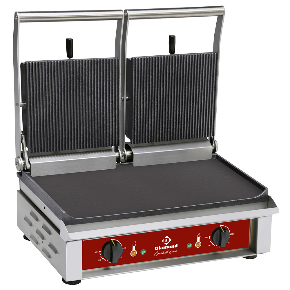 Contacto-grill DOBLE, placas esmaltadas