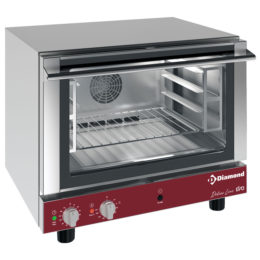 Horno de convexión eléctrico 4x 460x340 mm + umidificador manual