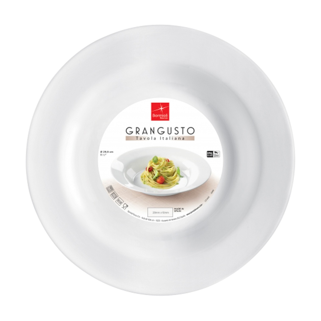 GRANGUSTO HONDO PLATO PASTA 29CM OPALGLASS (Caja 12u)