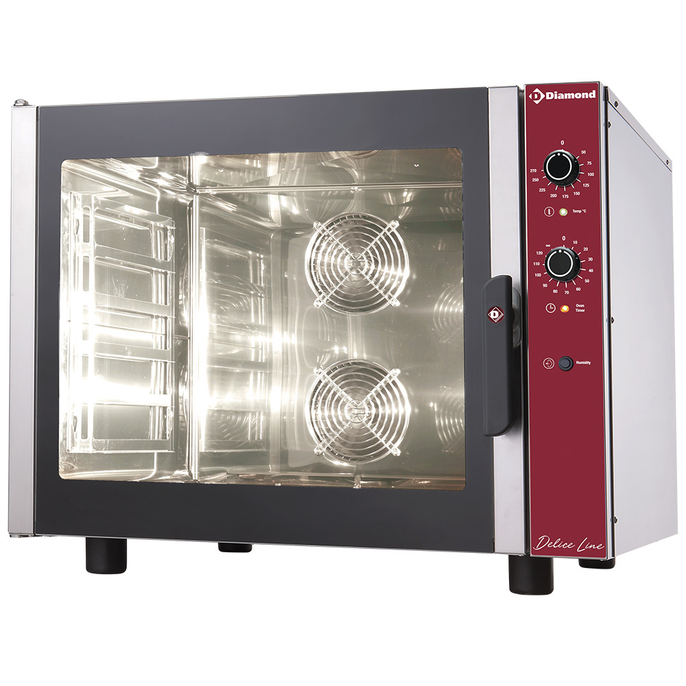 Horno de convexión eléctrico 6x 600x400 mm, con humidificador manual.