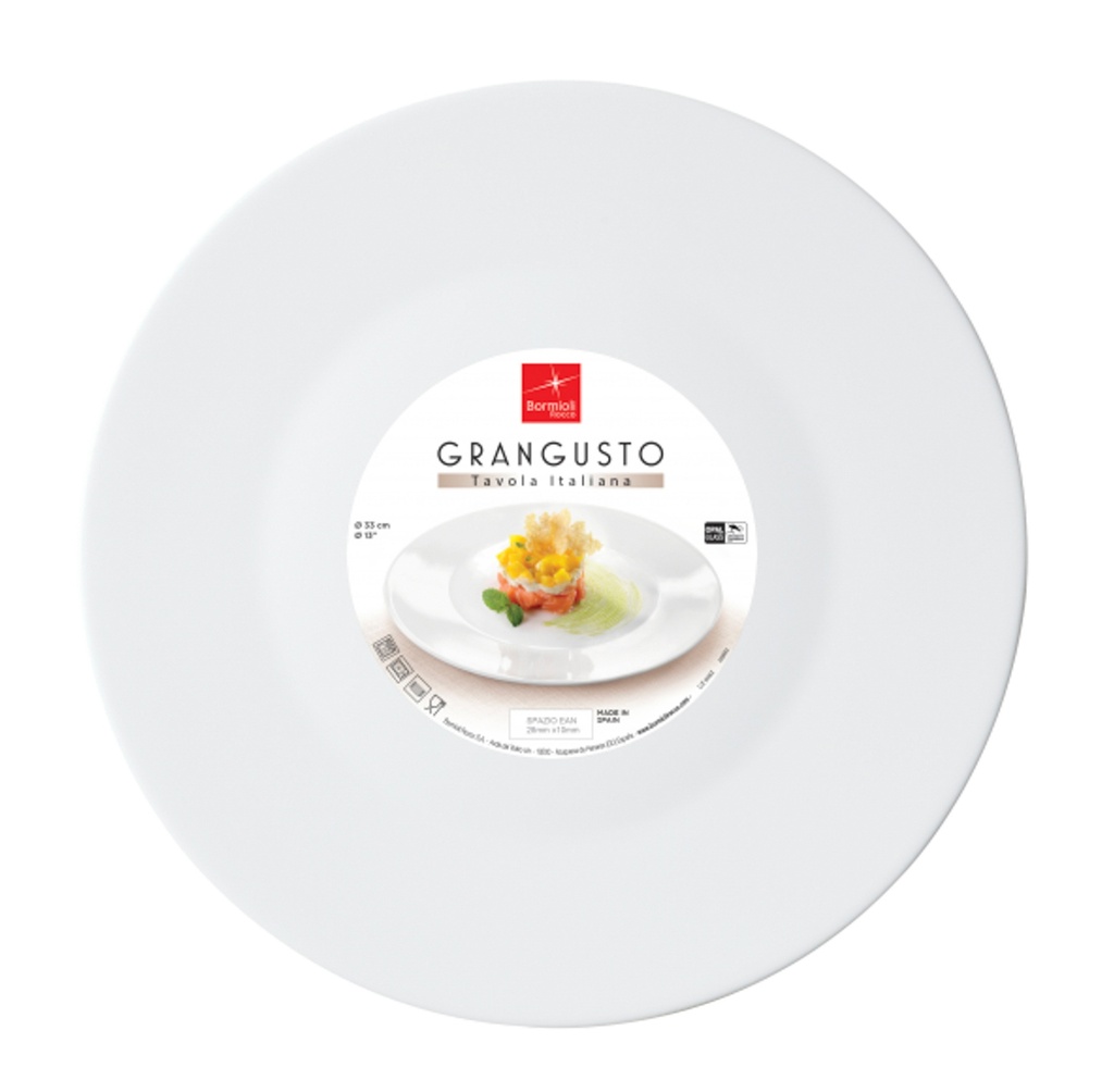 RONDA/GRANGUSTO PLATO 33CM BLANCO OPALGLASS (Caja 12u)