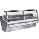 Mostrador vitrina refrigerada cristal curvado, con reserva