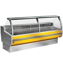 Mostrador vitrina refrigerada cristal curvado, con reserva