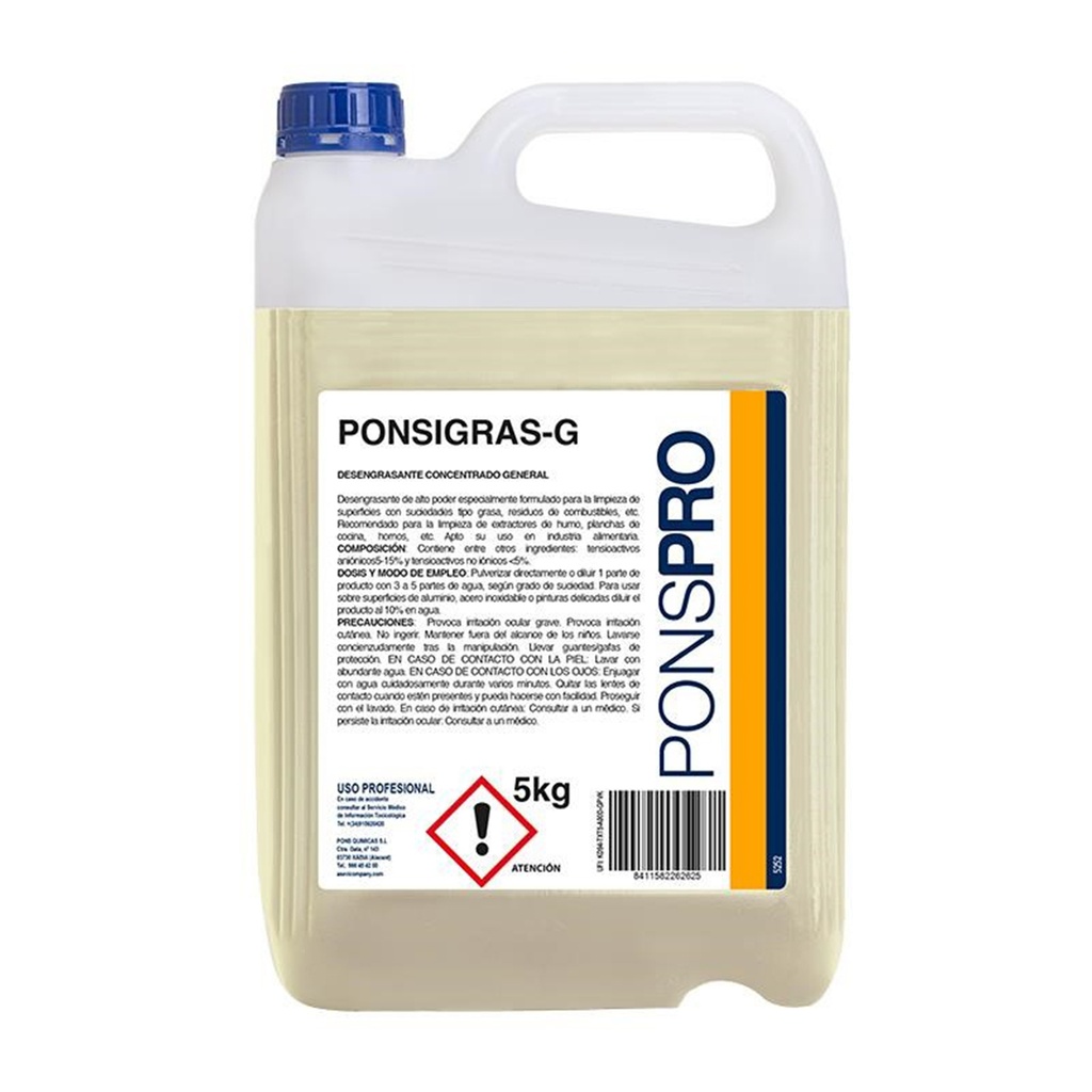 [2922] DESENGRASANTE G5KG PONSIGRAS (Caja 4u)