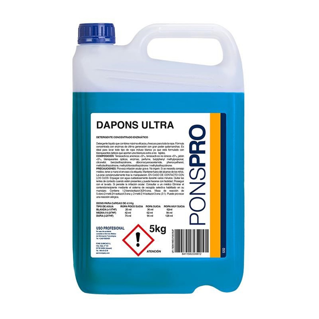 DETERGENTE  LAVADORA  DAPONS G5L ULTRA (Caja 4u)