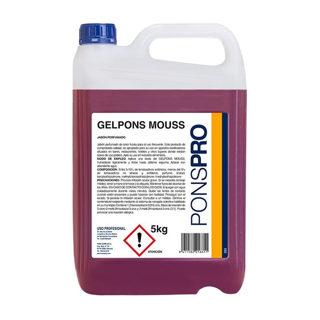 GEL DE MANOS G5KG GELPONS (Caja 4u)