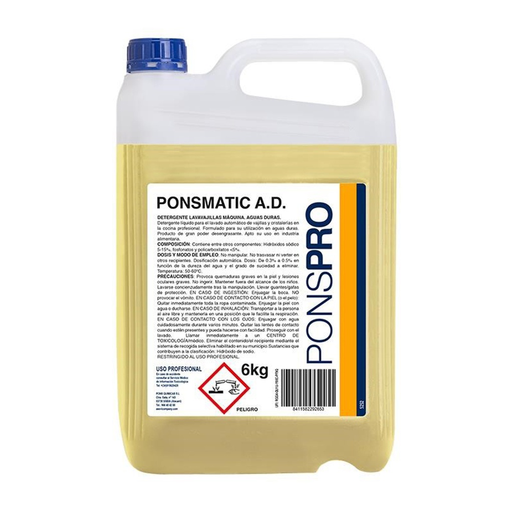 LAVAVAJILLAS MAQUINA G6KG AGUA DURA PONSMATI (Caja 4u)
