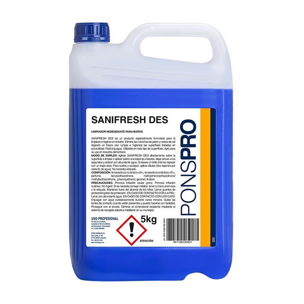 LIMPIADOR GENERAL BAÑOS G5L SANIFRESH (Caja 4u)