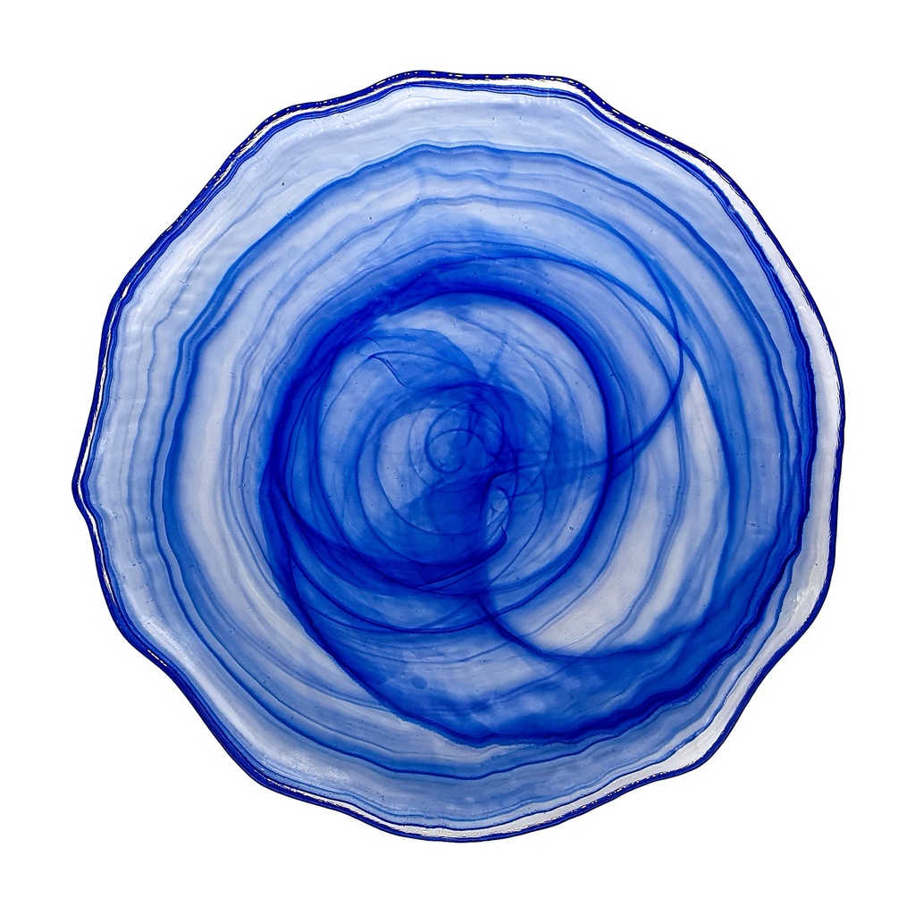 [4889] AMORF LLANO PLATO 28CM ALABASTRO AZUL (Caja 5u)