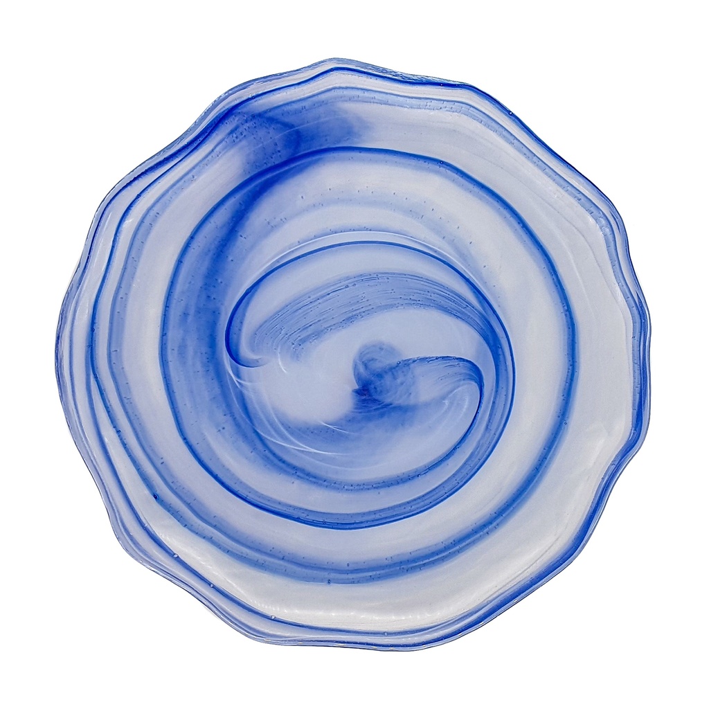 AMORF LLANO PLATO 21CM ALABASTRO AZUL (Caja 6u)