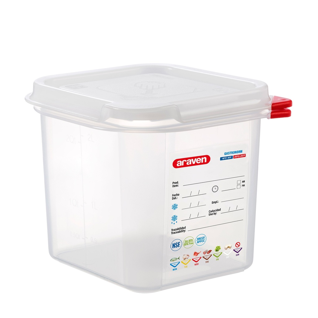 ARA3025 HERMETICO 1/6 H150 2,6 L. (Caja 6u)